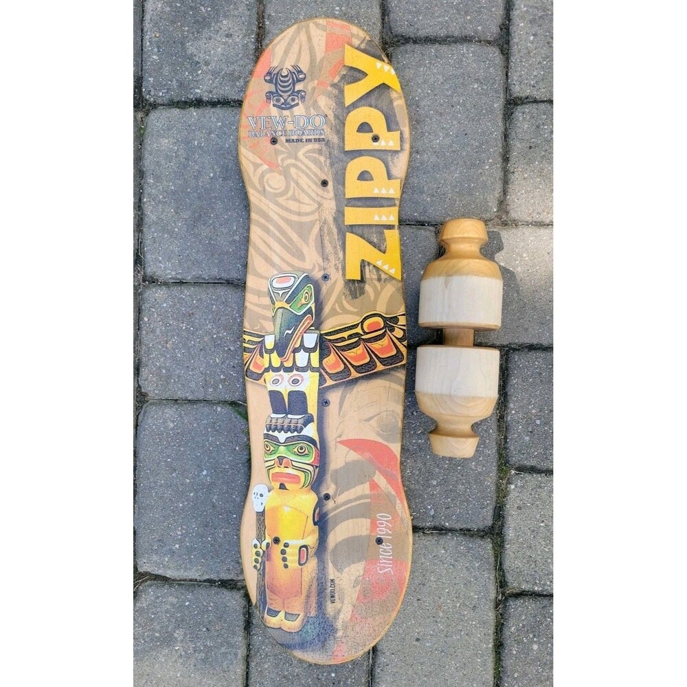 1990 Zippy Vew-Do Balance 30" Board  Made in USA (Wood Roller Included)